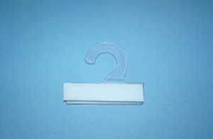 Kunststoffaufhängehaken / Kollektionshaken mit Klebeleiste - 36 mm lang